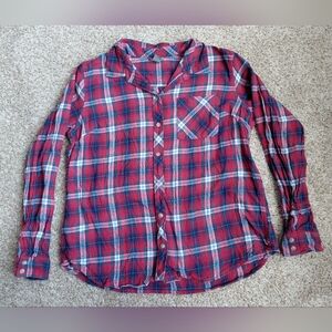 Eddie Bauer Red and Blue Plaid Shirt Women's Size Large